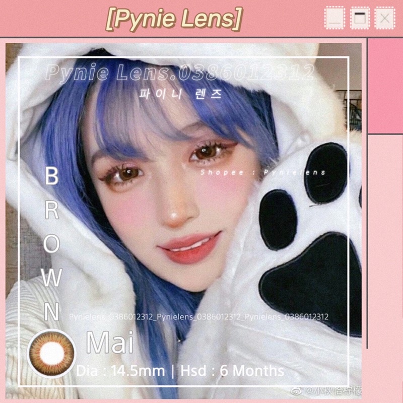 🦋 🄻🄴🄽🅂 🄼🄰🄸 🄱🅁🄾🅆🄽 🦋 Dòng lens nâu viền đen giãn to lên mắt tự nhiên size to nên baby lắm nè | Pynielens
