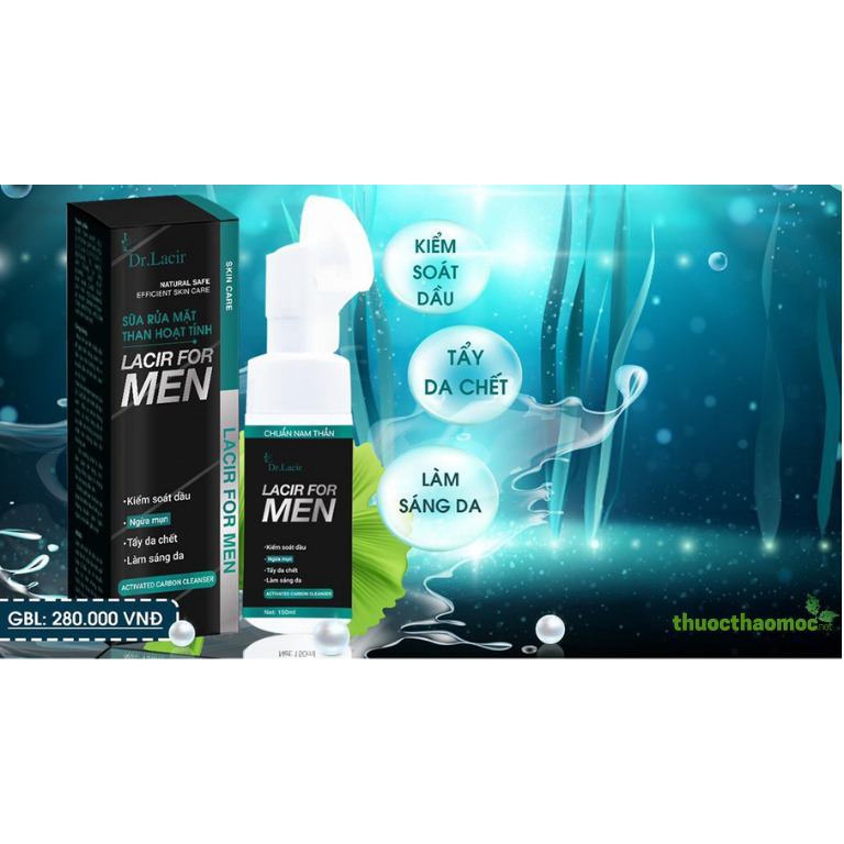 Sữa rửa mặt hari store sữa rửa mặt Lacir For Men làm sạch da giảm bóng dầu giúp da tươi sáng mềm mại ngăn ngừa mụn 150ml