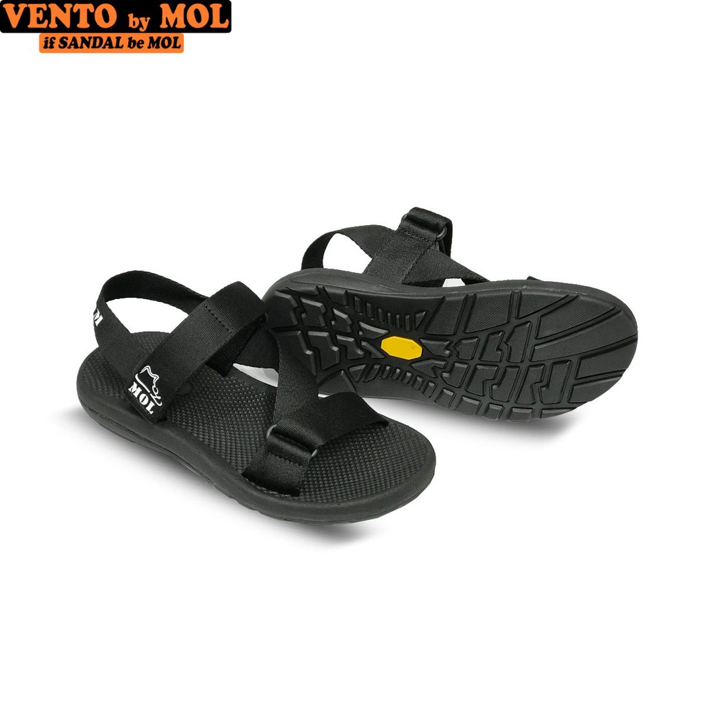 Sandal unisex nam nữ quai chéo vải dù đế mõng Slim có quai hậu cố định hiệu MOL mang đi học du lịch MS1166B