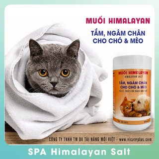 Muối himalayan tắm chó mèo hủ 300g - muối hồng himalayan - hung foods
