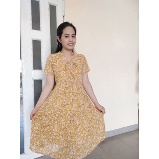 Đầm bầu voan hoa nhí