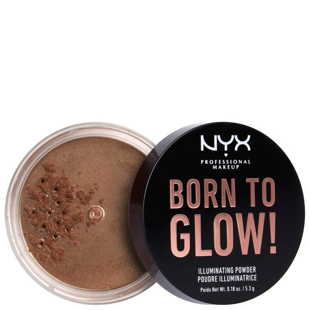 Phấn phủ nhũ bắt sáng cho mặt và toàn thân NYX BORN TO GLOW ILLUMINATING POWDER 5.3g