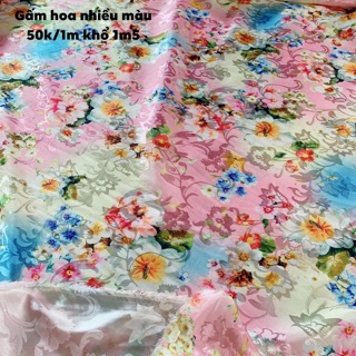 Gấm hoa nhiều màu 50k/1m