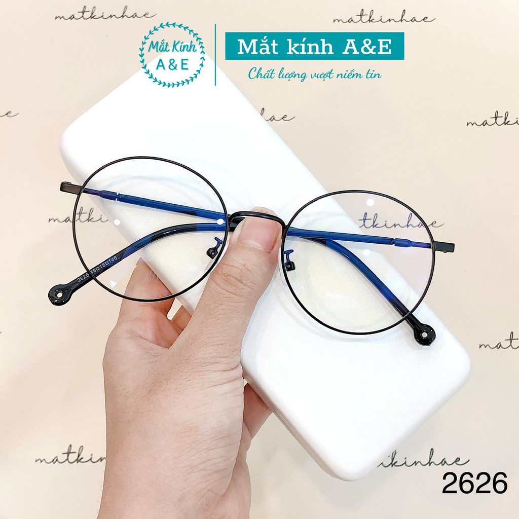 Kính mắt tròn nữ AMIE Eyewear gọng kính cận kim loại thiết kế thời trang thanh mảnh nhẹ nhàng 2626