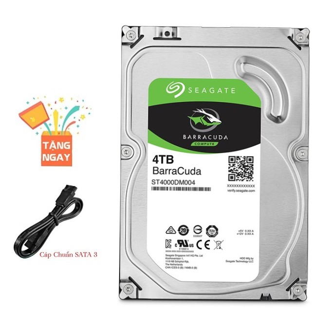 Ổ Cứng HDD Seagate Barracuda 4TB 256MB SATA3 6Gb/s ST4000DM004 (Phiên bản mới)