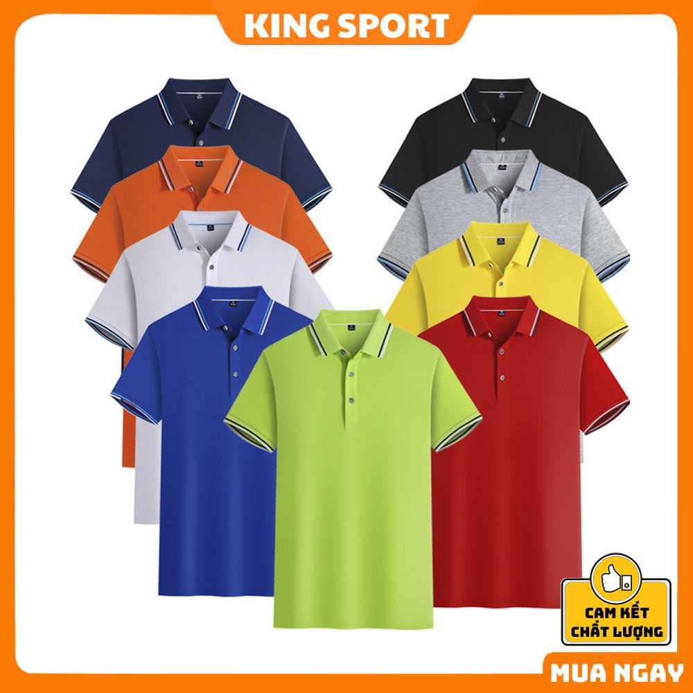 Áo polo nam nữ cao cấp đẹp unisex form rộng tay ngắn vải cotton thoáng mát dày dặn chính hãng KING SPORT