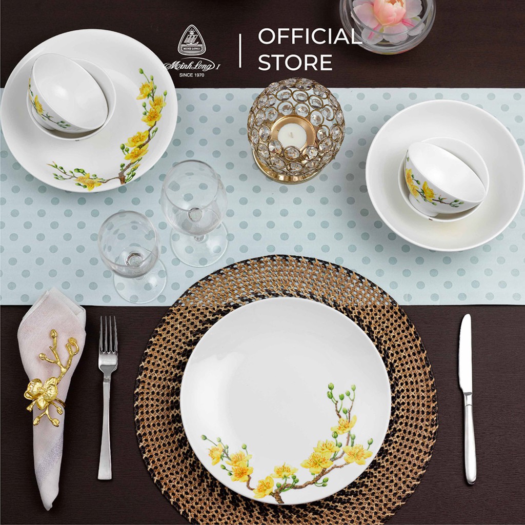 Chén Ăn Cơm Cao Cấp Minh Long 11.5cm Daisy IFP Hoàng Mai  sứ đẹp dùng trong gia đình, đãi khách, tặng quà tết