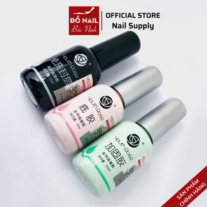 Base Top Cứng Móng Hoa Hồng Hàng Chuẩn Loại 1 Chai 15ml