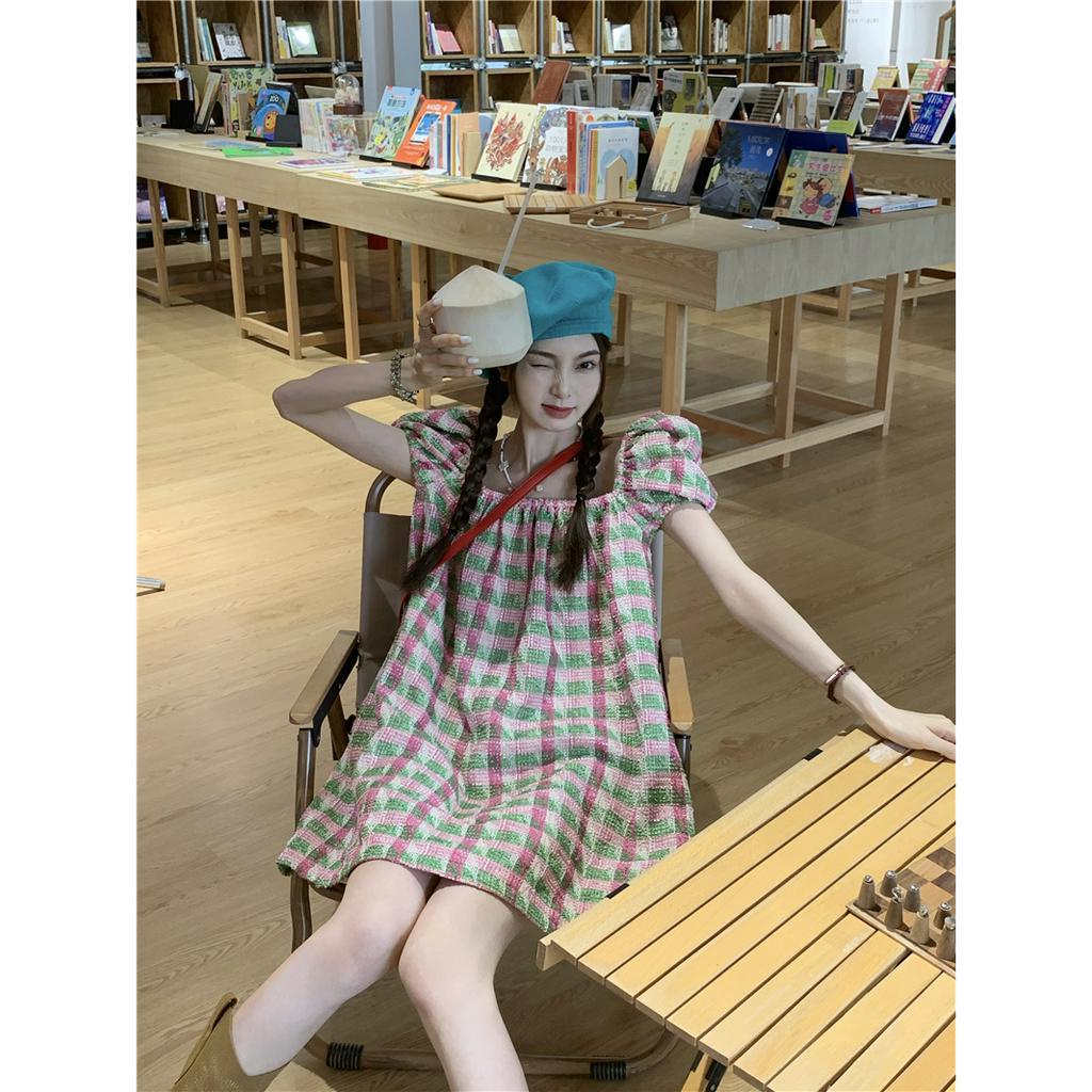 「 WELOVE1 」Đầm Ngắn Tay Thời Trang Mùa Hè Mới 2023 Dành Cho Nữ