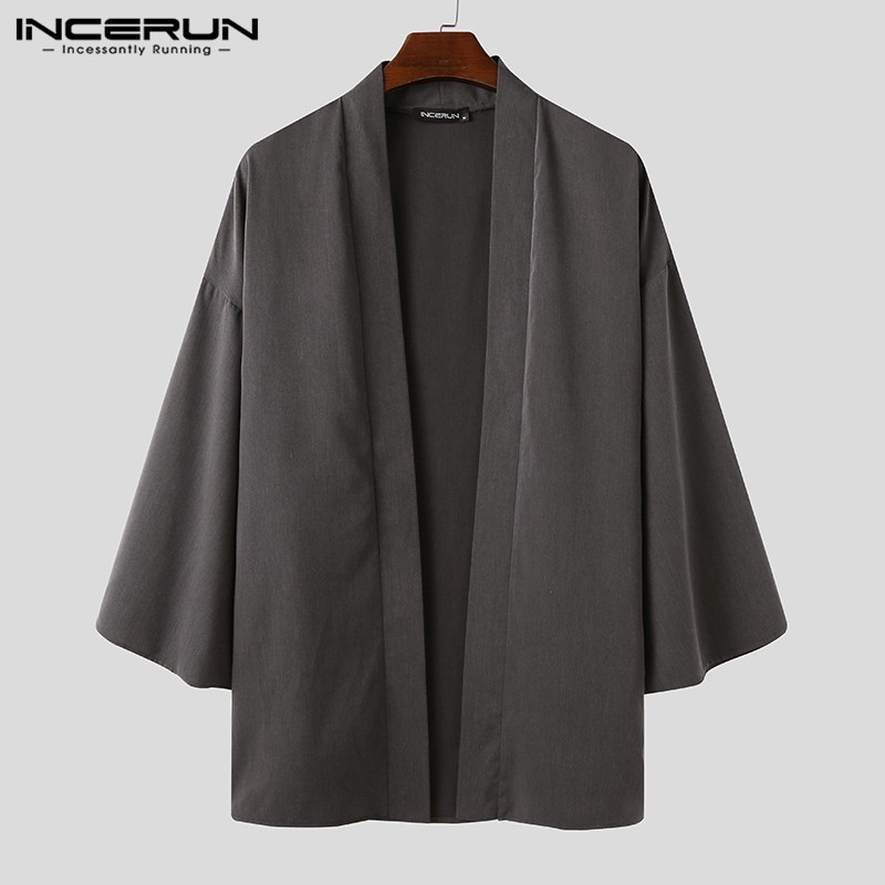 Áo Khoác Incerun Cardigan Tay Dài Màu Trơn Lịch Lãm Sành Điệu Cho Nam | BigBuy360 - bigbuy360.vn