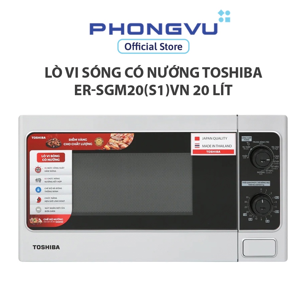 Lò vi sóng có nướng Toshiba ER-SGM20(S1)VN 20 lít - Bảo hành 12 tháng