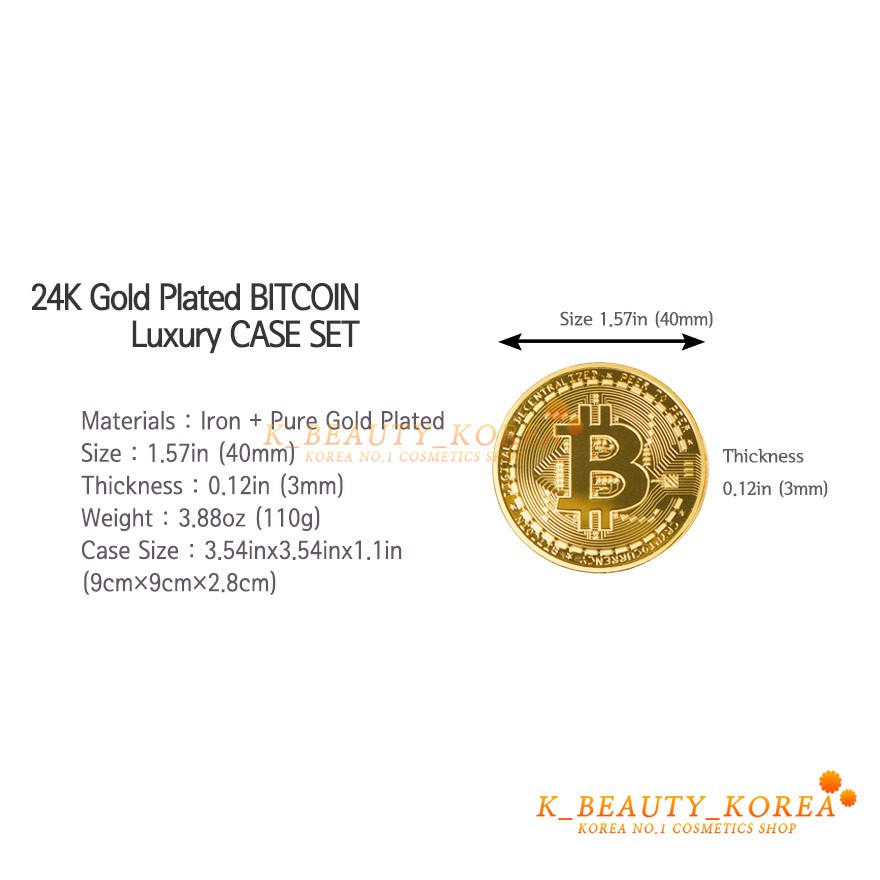 Đồng Tiền Bitcoin Mạ Vàng 24k