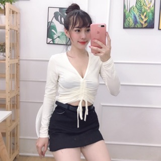 Km Áo rút ngực tay dài hình chụp thật kèm video hàng chọn