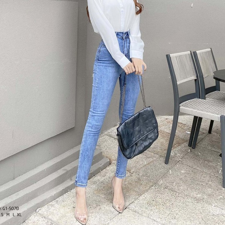 Quần jean nữ ôm Kpboutique mã G1-507Đ màu xanh nhạt, hình thật 100% shop chụp, đổi trả nếu không hài lòng