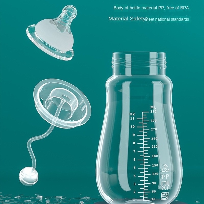 Bình Uống Nước Bằng Nhựa PP Đường Kính Rộng Có Tay Cầm GYLMY460 Cho Bé Sơ Sinh