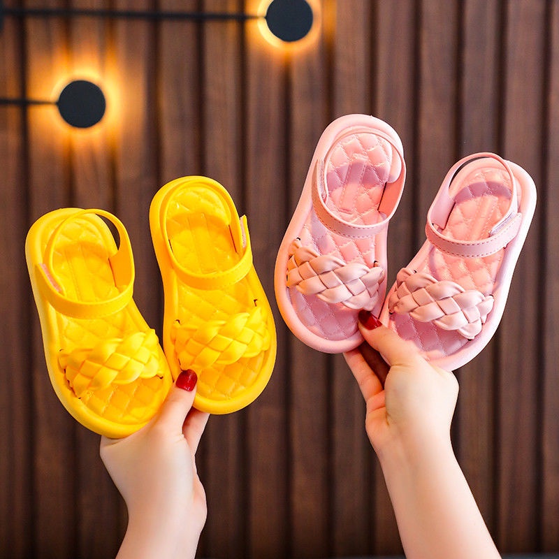 Xăng đan Đế Bằng Chống Thấm Nước Màu Hồng Xinh Xắn Cho Bé