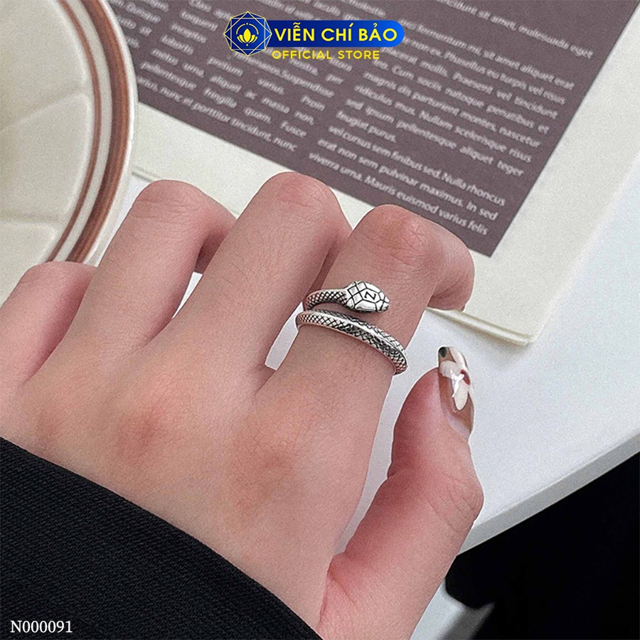 Nhẫn bạc nữ mãng xà chất liệu bạc 925 thời trang phụ kiện trang sức Viễn Chí Bảo N000091
