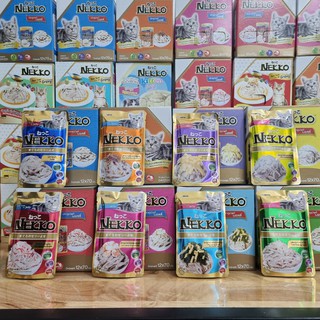Hộp 12 gói pate nekko jelly cho mèo dạng thạch 70g/gói 8 vị: cua-tôm-trứng-gà-cá ngừ-cá bào-cá cơm-phô mai