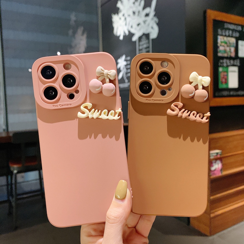 Ốp lưng iphone cạnh vuông bảo vệ camera gắn charm 7plus x xsmax 11 11promax 12 12pro 12promax 13 13pro 13promax DT13