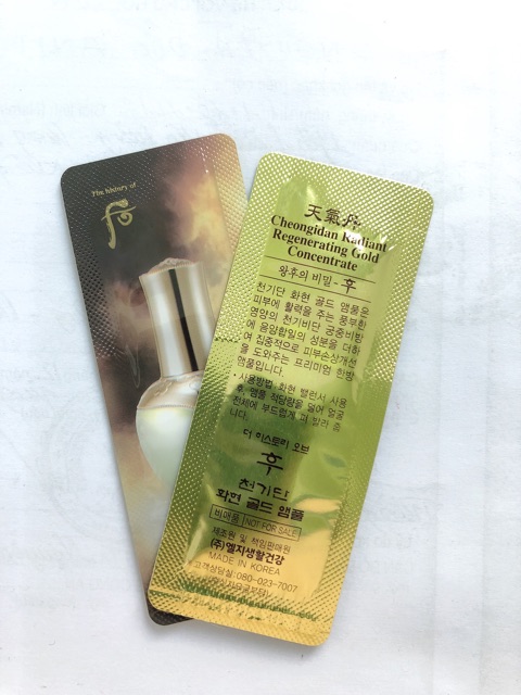 Tinh chất vàng sâm núi whoo siêu phục hồi lão hóa dưỡng trắng và trẻ hóa làn da whoo hwa huyn radiant gold 1ml
