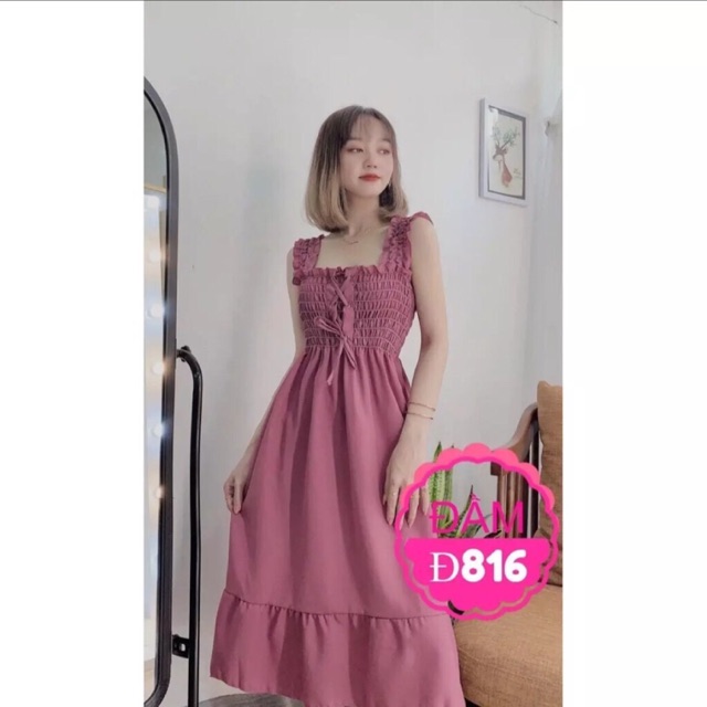 Váy bo chun eo maxi