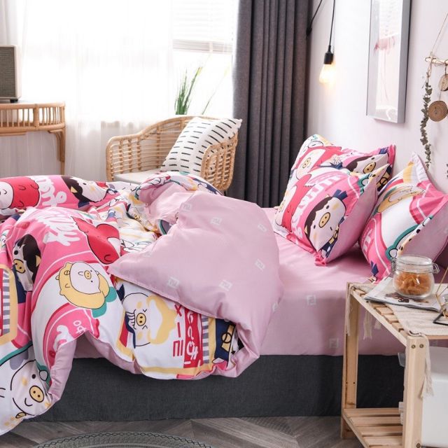 Combo bộ ga gối lợn em bé nhí nhố