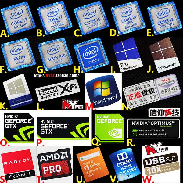 Core 8th Core i5 i7 Xeon Computer 8th cpu Notebook win10 Nhãn Sticker
