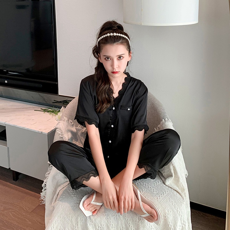 Bộ ngủ, bộ pijama, Set pizama , ngủ lụa phối ren , bộ-ngủ tiểu thư sang chảnh, Hàng Quảng Châu, Mặc Siêu Mềm Mịn | BigBuy360 - bigbuy360.vn