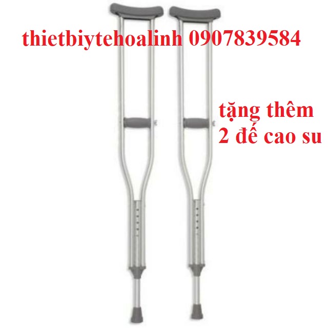 Nạng chống nách inox cao cấp ship hỏa tốc (tặng thêm 2 đế chân cao su)