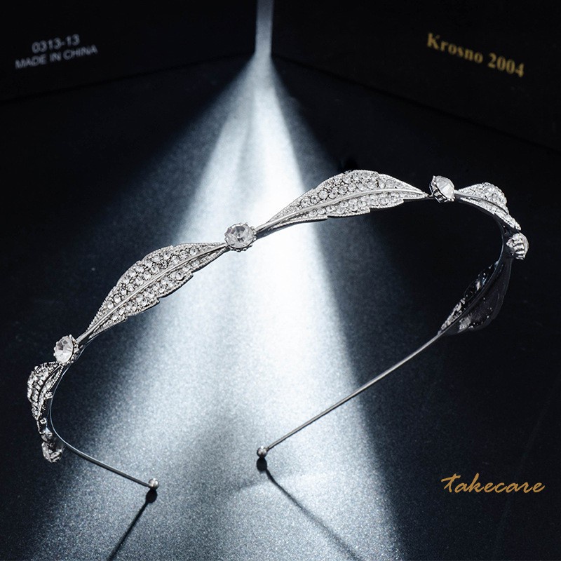 Cài Tóc Hình Chiếc Lá Đính Đá Lấp Lánh Cho Cô Dâu