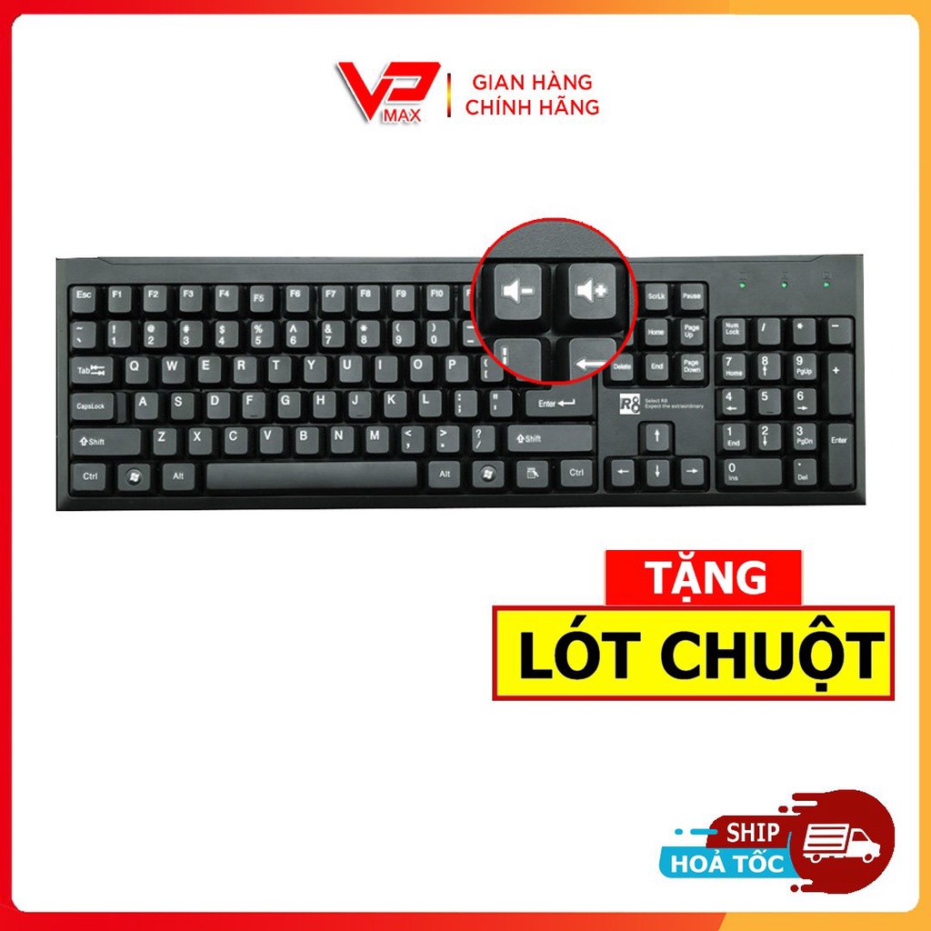 Bàn phím máy tính Warship R8 Gipco Gaming Tặng Lót Phím K1000 Mini Siêu bền chính hãng dùng văn phòng chơi game