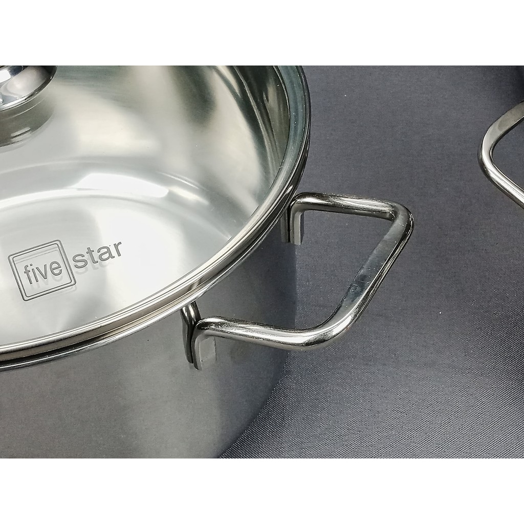 Bộ nồi Fivestar 4 chiếc vung kính đáy 3 lớp