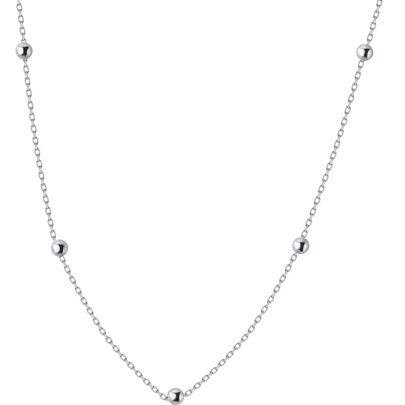 925 Silver Plated Necklace with Beautiful Round Beads