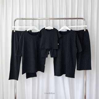 Lime&Blue bộ đồ chấm bi cho bé