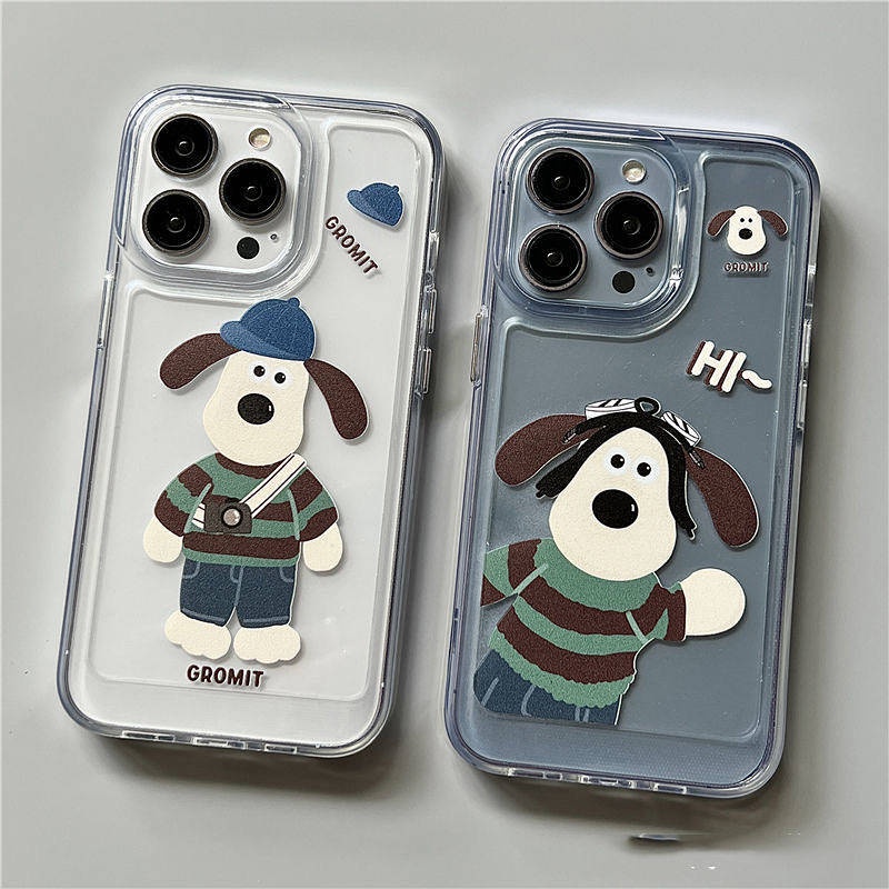 Ốp điện thoại mềm trong suốt mã dg9F in hình Wallace và Gromit thích hợp cho Apple iPhone 13promax 12/11 XR/8P/Xs/Xsmax
