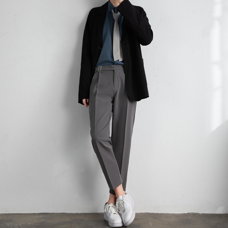 Quần tây nam màu trơn thanh lịch thời trang xuân thu phong cách Hàn Quốc