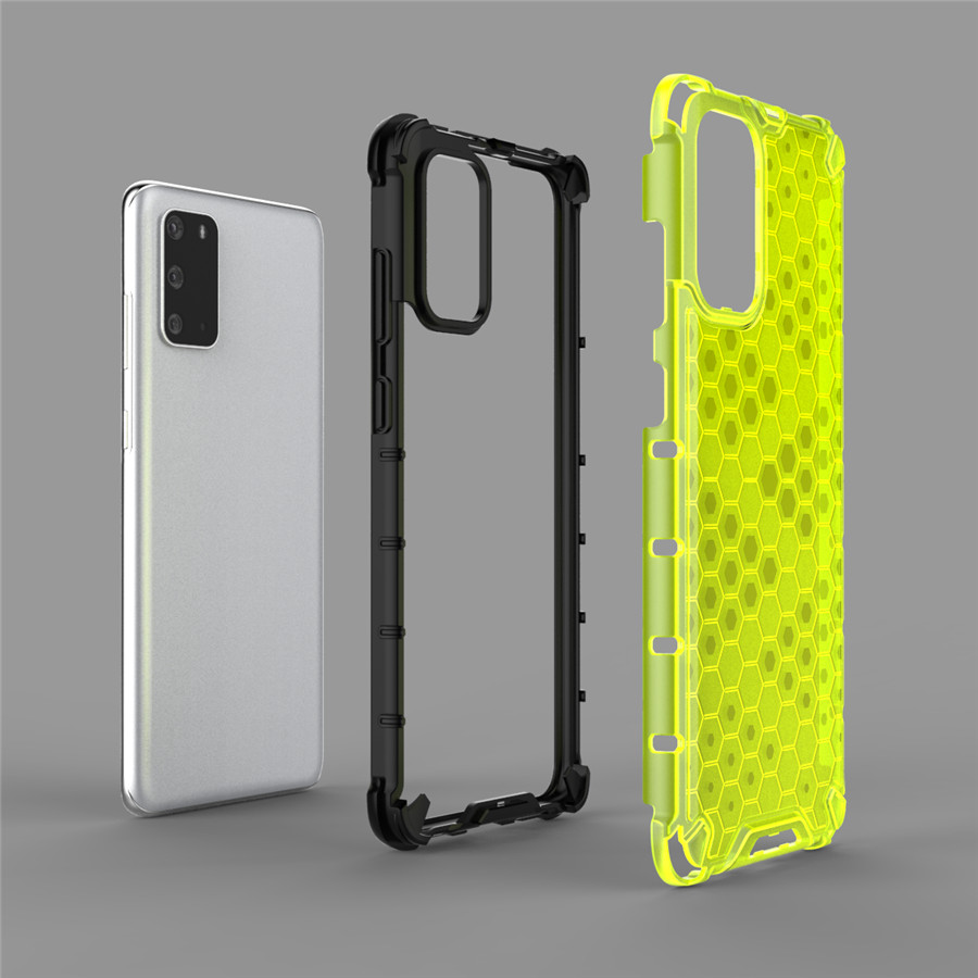 Ốp điện thoại TPU + PC trong suốt kiểu tổ ong chống sốc mạnh mẽ cho Samsung Galaxy Note 20 Ultra 10 Lite S20 S10 Plus