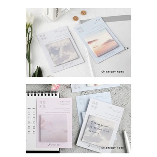 (GN007) Giấy note màu pastel bầu trời x30
