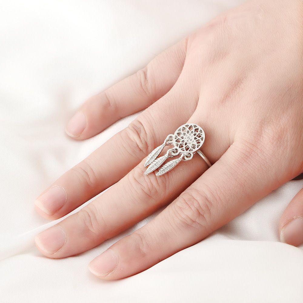 Nhẫn Hình Dreamcatcher Bằng Kim Loại Thời Trang Dành Cho Nữ