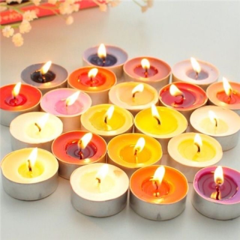 Nến tròn sáp tealight không mùi,không khói trang trí sinh nhật cầu hôn kỉ niệm,nến xông tinh dầu