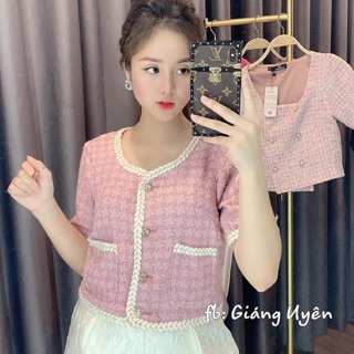 ÁO DẠ DÁNG CROPTOP HỒNG NHẠT BABY