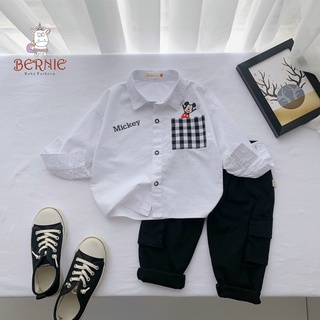 (9-21kg)SET ÁO SƠ MI MICKEY VÀ QUẦN DÀI BÉ TRAI