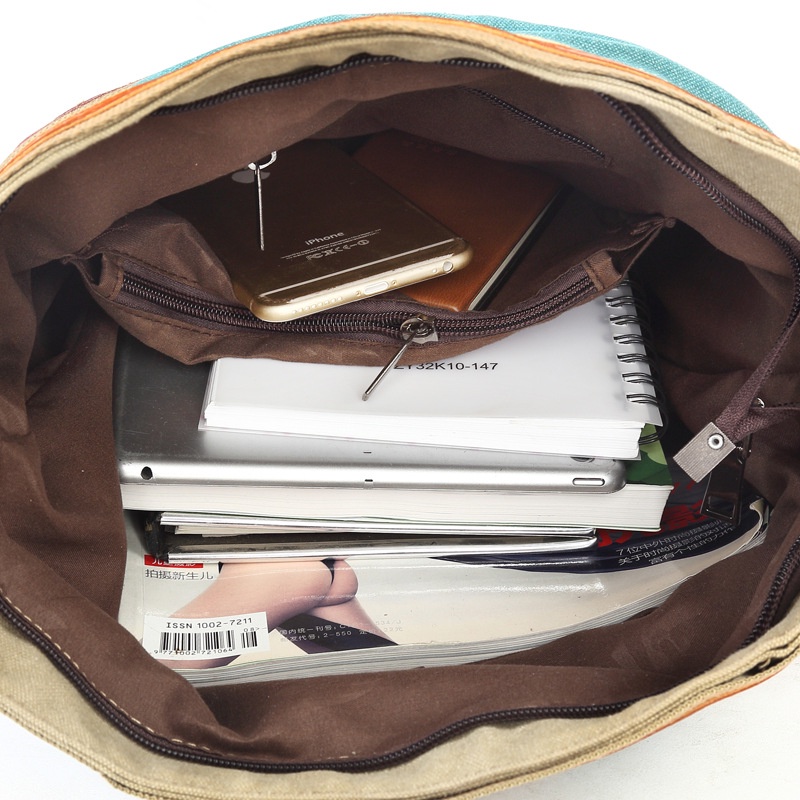 Túi Xách canvas Phối Màu Sắc Tương Phản Thời Trang Cho Nữ