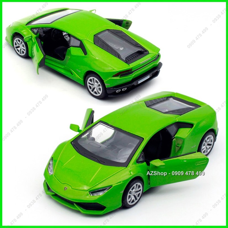 Xe Mô Hình Kim Loại Lambo Huracan Tỉ Lệ 1:32 - Bburago - Hộp Mica - Xanh - 9751.1