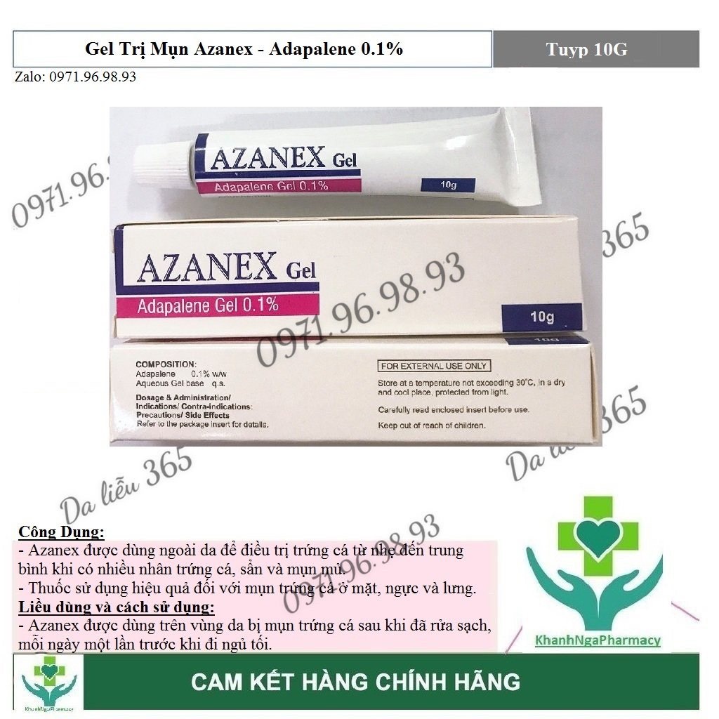Azanex adapalene 0,1% Gel bôi ngăn ngùa mụn Adapalen | BigBuy360 - bigbuy360.vn
