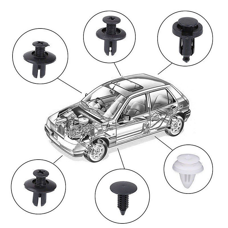 💥Hộp 100 chốt💥 vít vặn SEAMETAL nhựa tiện lợi dành cho các bộ phận trên xe hơi chốt nhựa ô tô