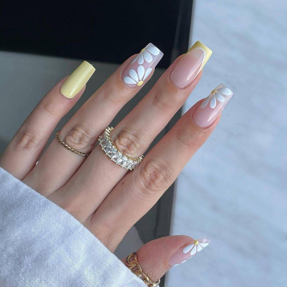 Hộp 24 Móng Tay Giả Đầu Vuông Che Phủ Toàn Diện