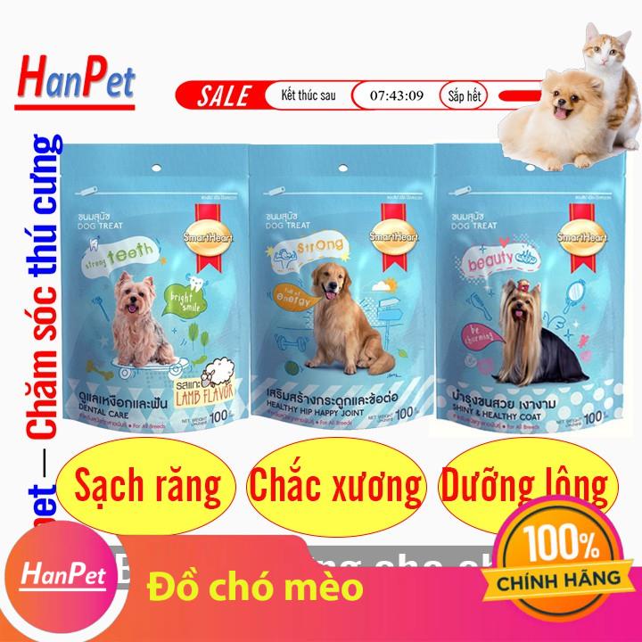 Bánh thưởng cho chó Smartheart 100gr (3 loại) Sạch răng- chắc xương-dưỡng lông