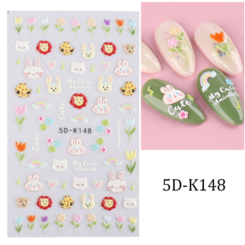 Sticker Họa Tiết Hoa 5D Tinh Xảo Chuyên Dụng Trang Trí Móng Nghệ Thuật