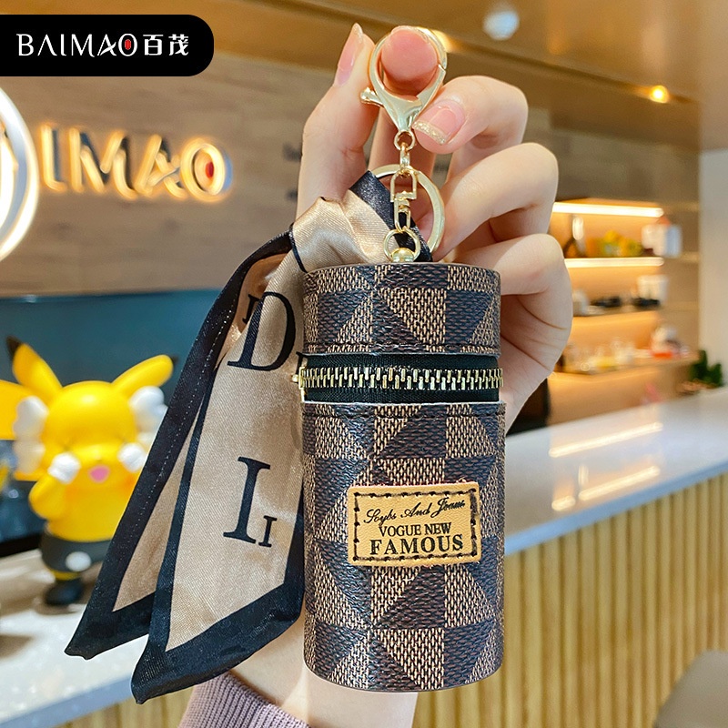 Móc khóa hình bao thư vải lụa cỡ lớn in hoa tinh tế thời trang cho cặp đôi